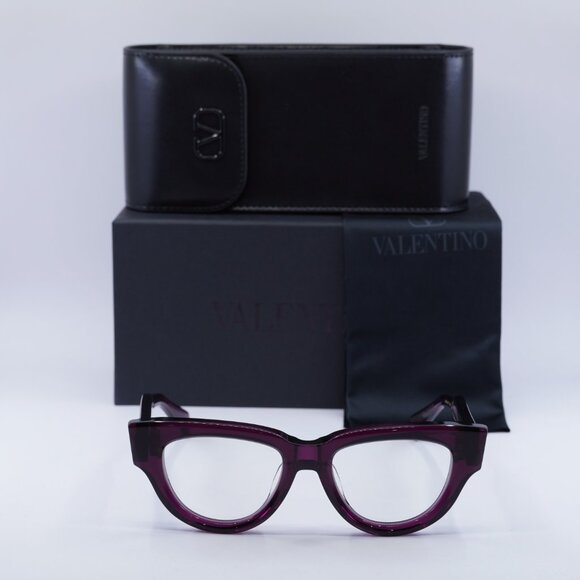 Valentino V-ESSENTIAL - III VLX-125B Cat Eye Eyeglasses - Burgundy 52mm - Picture 3 of 9